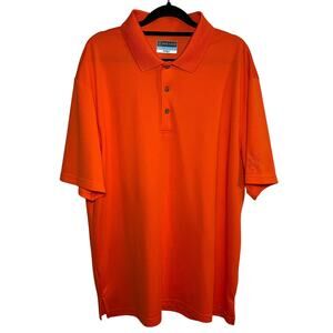 PGA Tour Airflux Mens Polo Golf Shirt Orange Size XL Stretchy‎ Short Sleeve Logo